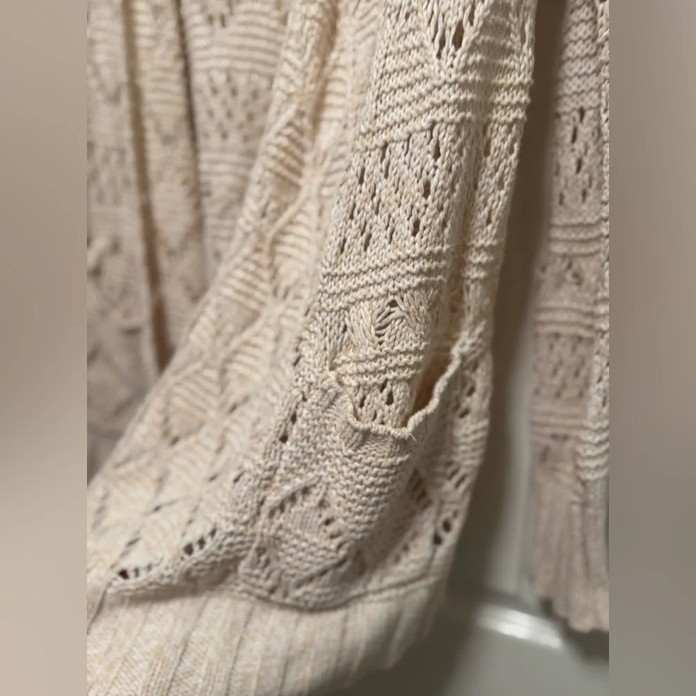 Lucky Brand Beige Open-Knit Cardigan - Picture 2 of 10